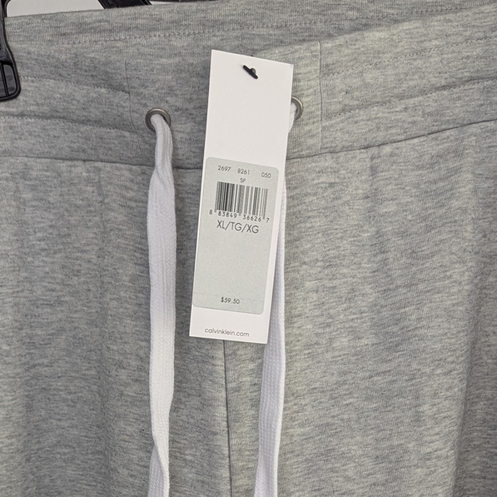 Calvin Klein Mens Light Gray Athletic shorts with Black Accents